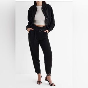 High Waisted Belted Paperbag pants